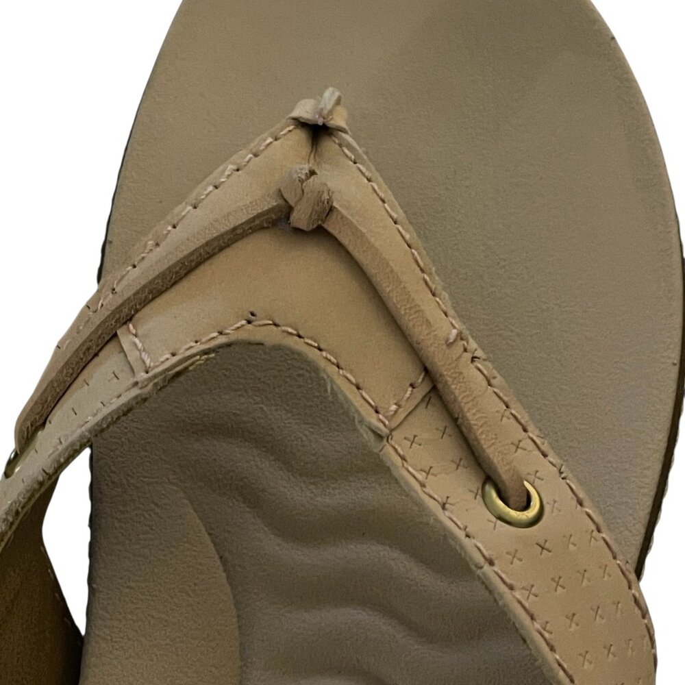 Sperry Waveside PLUSHWAVE Leather Flip Flops Blush Pink Preppy Beach Size 7 - Picture 4 of 9